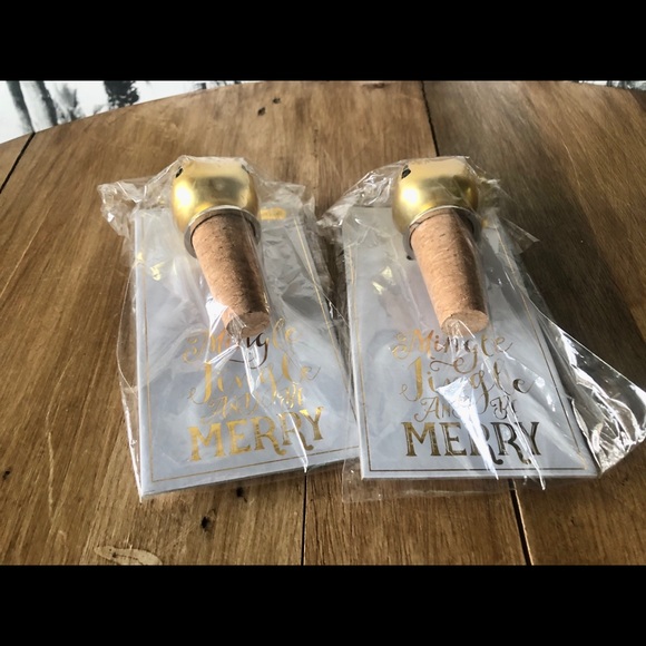Pair of Jingle Bell Bottle Toppers by Mud Pie - Picture 2 of 7